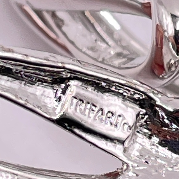 Trifari Silver Tone Modernist Choker Necklace - Picture 6 of 12